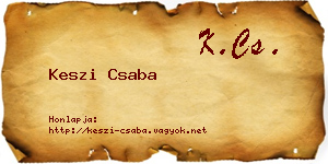 Keszi Csaba névjegykártya